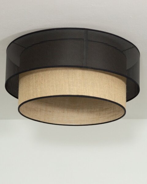 Plafoniera BORHO 1xE27/60W/230V, diam. 50 cm, nero/iuta
