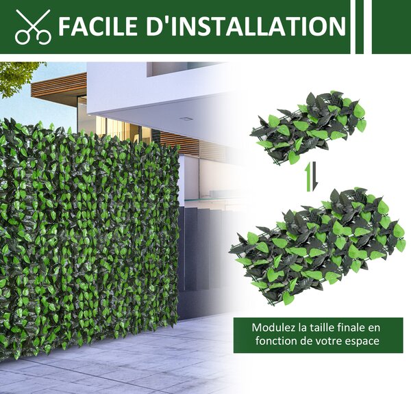 Outsunny Rotolo Siepe Artificiale Finta Sempreverde Artificiale Sintetica ,Siepe Finta Siepe Artificiale 1×3m Recinzione|Aosom