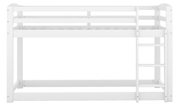Letto a Castello per Bambini 6+ Anni, 90x200 cm, Struttura in Legno, Senza Materasso, Bianco | Aosom Italy