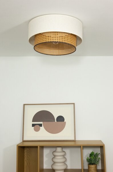 Plafoniera NATIA 1xE27/60W/230V diam. 45 cm bianco/marrone