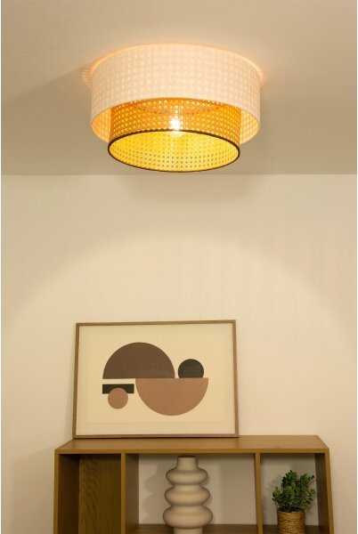 Plafoniera NATIA 1xE27/60W/230V diam. 45 cm bianco/marrone