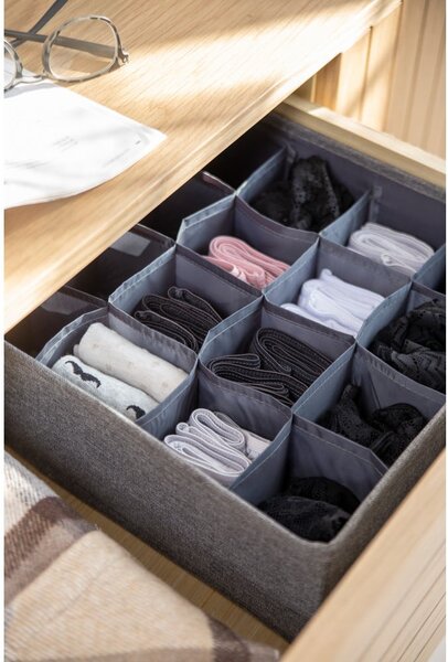 Organizzatore per cassetti grigio con 16 scomparti - Bigso Box of Sweden