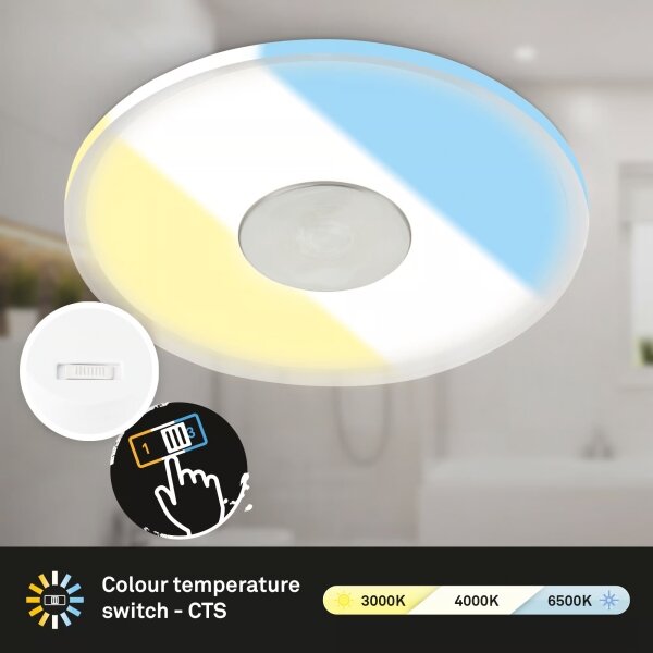 Briloner 7480019 - Plafoniera da incasso a LED per bagno, 6W/230V, 3000/4000/6500K, IP44, bianca