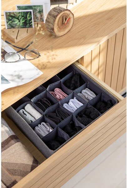 Organizzatore per cassetti grigio con 16 scomparti - Bigso Box of Sweden