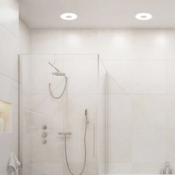 Briloner 7480019 - Plafoniera da incasso a LED per bagno, 6W/230V, 3000/4000/6500K, IP44, bianca