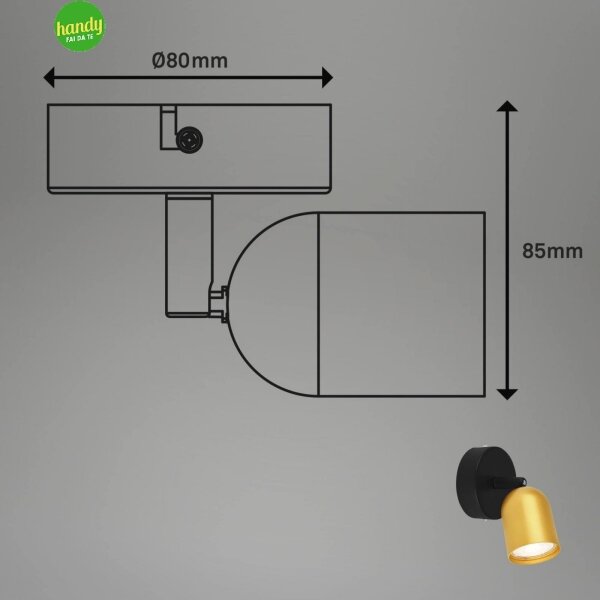 Briloner 2145-017 - Faretto da parete orientabile 1xGU10/9W/230V