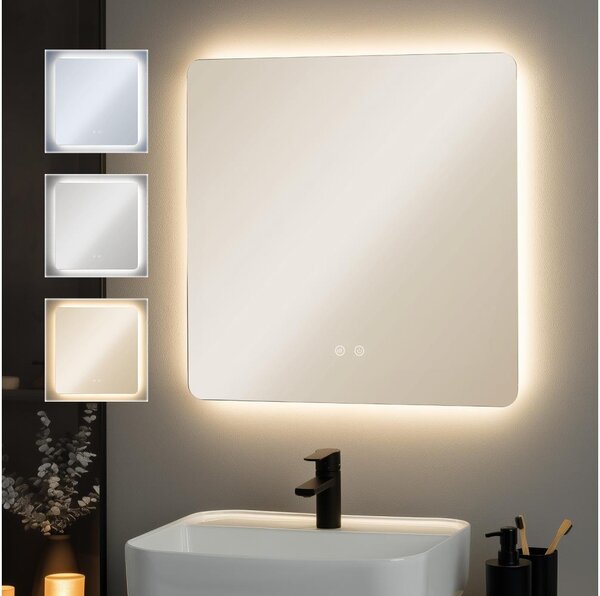 Brilagi - Specchio da bagno riscaldato con retroilluminazione LED dimmerabile DIANA LED/17W/230V 60x60 cm IP44