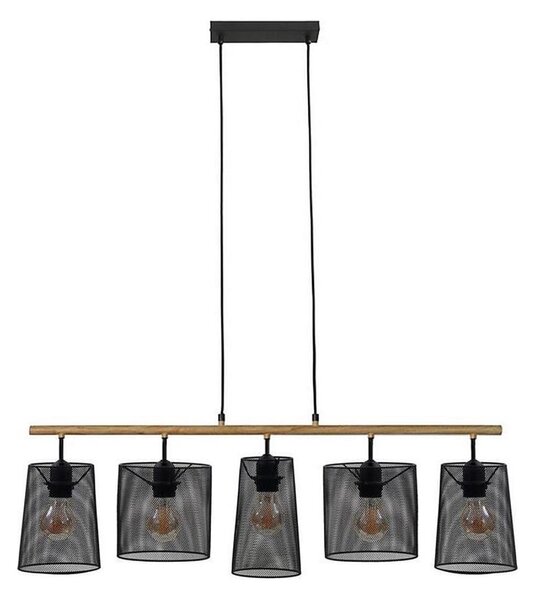 Brilo 4078-054 - Lampadario sospeso con cavo WOOD & STYLE 5xE27/60W/230V