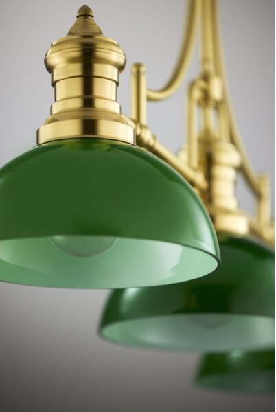 Jupiter 2074 - Lampadario su asta PLATINO 3xE27/15W/230V verde/oro