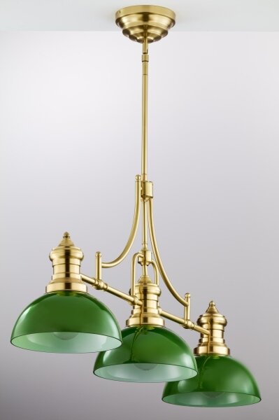 Jupiter 2074 - Lampadario su asta PLATINO 3xE27/15W/230V verde/oro