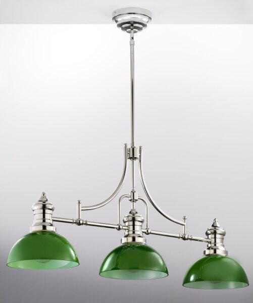 Jupiter 2072 - Lampadario su asta PLATINO 3xE27/15W/230V verde/cromo lucido