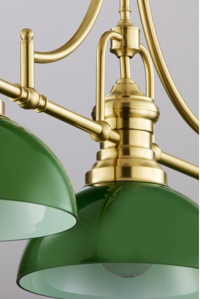 Jupiter 2074 - Lampadario su asta PLATINO 3xE27/15W/230V verde/oro