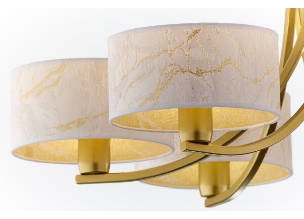 Jupiter 2098 - Lampadario a catena ARTHUR 6xE27/15W/230V bianco/oro/effetto marmo