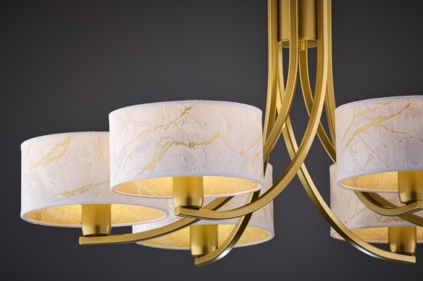 Jupiter 2098 - Lampadario a catena ARTHUR 6xE27/15W/230V bianco/oro/effetto marmo