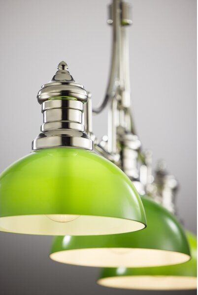 Jupiter 2072 - Lampadario su asta PLATINO 3xE27/15W/230V verde/cromo lucido