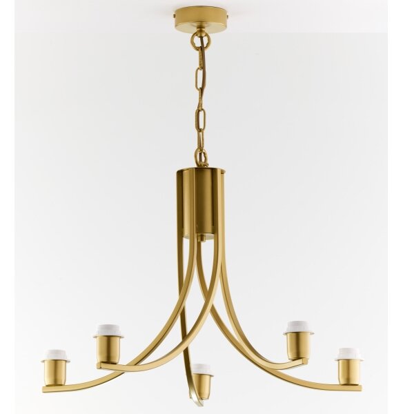 Jupiter 2094 - Lampadario a catena ARTHUR 5xE27/15W/230V blu/oro