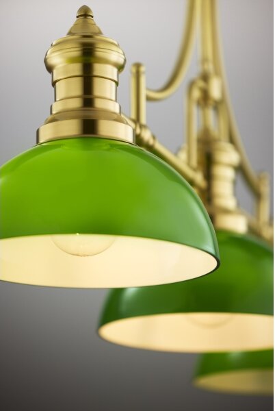 Jupiter 2074 - Lampadario su asta PLATINO 3xE27/15W/230V verde/oro