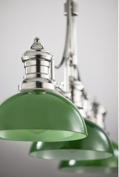 Jupiter 2072 - Lampadario su asta PLATINO 3xE27/15W/230V verde/cromo lucido