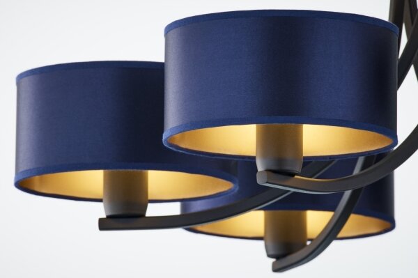 Jupiter 2102 - Lampadario a catena ARTHUR 6xE27/15W/230V blu/nero