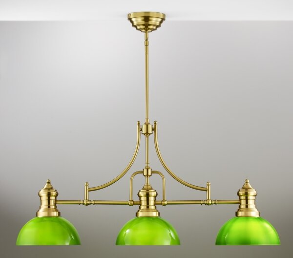 Jupiter 2074 - Lampadario su asta PLATINO 3xE27/15W/230V verde/oro