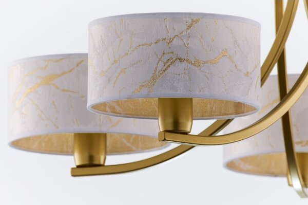 Jupiter 2097 - Lampadario a catena ARTHUR 5xE27/15W/230V bianco/oro/decorazione effetto marmo