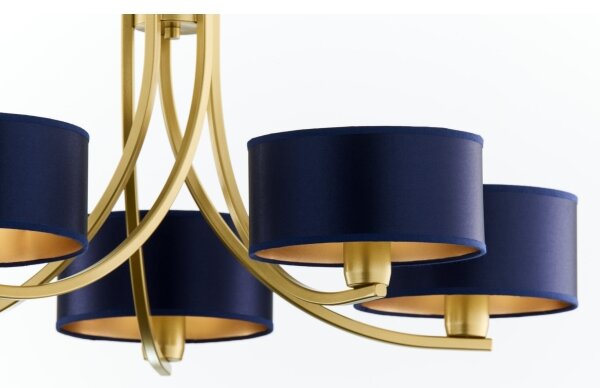 Jupiter 2094 - Lampadario a catena ARTHUR 5xE27/15W/230V blu/oro
