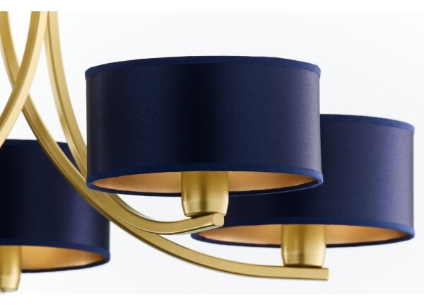 Jupiter 2094 - Lampadario a catena ARTHUR 5xE27/15W/230V blu/oro