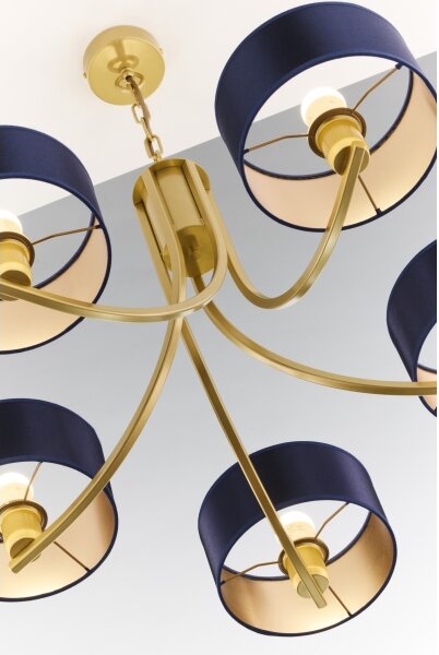 Jupiter 2094 - Lampadario a catena ARTHUR 5xE27/15W/230V blu/oro