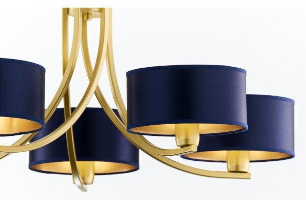 Jupiter 2094 - Lampadario a catena ARTHUR 5xE27/15W/230V blu/oro