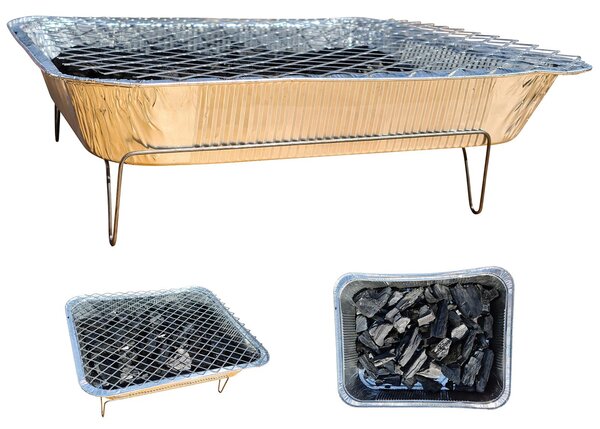 Griglia monouso 30 x 24 x 5 cm con carbonella