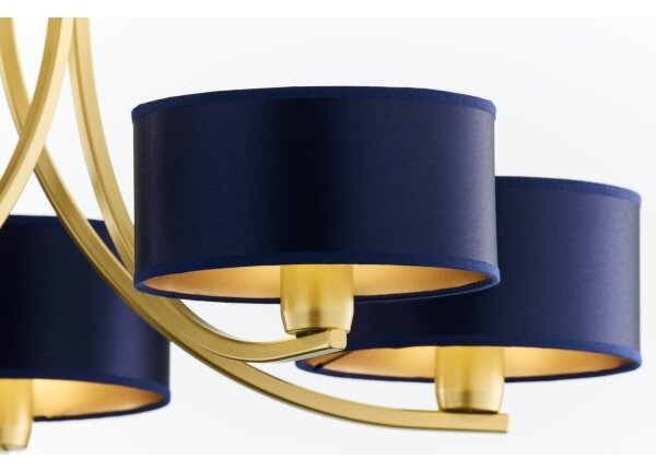 Jupiter 2094 - Lampadario a catena ARTHUR 5xE27/15W/230V blu/oro