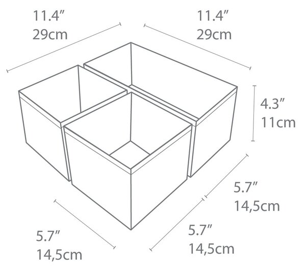 Set di 3 organizer per cassetti beige - Bigso Box of Sweden