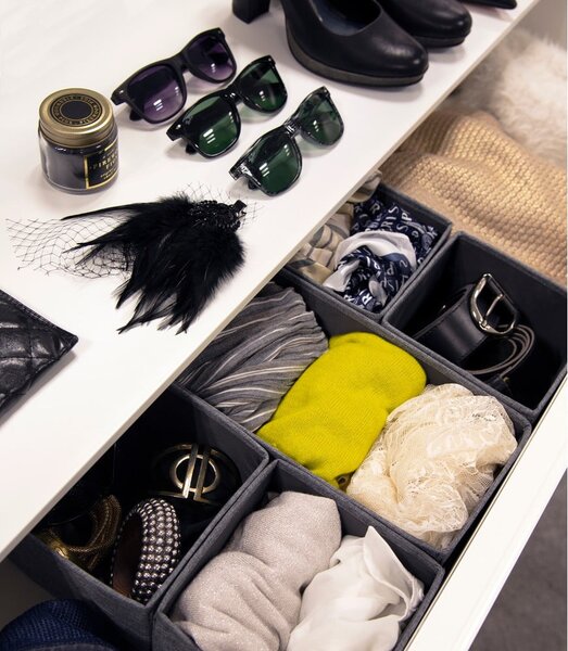 Set di 3 organizer per cassetti grigi - Bigso Box of Sweden
