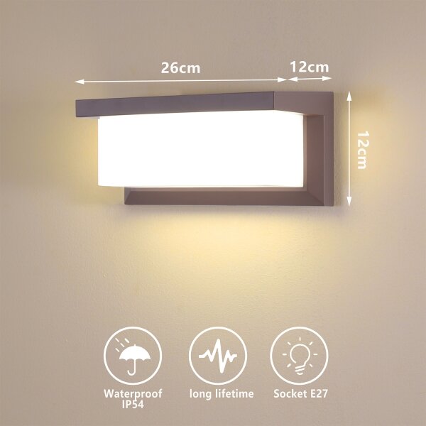 Brilagi - Applique da parete per esterni BRICKY 1xE27/60W/230V marrone IP54