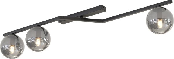 Plafoniera NATON 3xE14/10W/230V nero/fumé