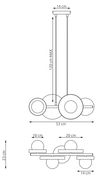 Lampadario a sospensione con cavo MODEL 4xG9/8W/230V beige