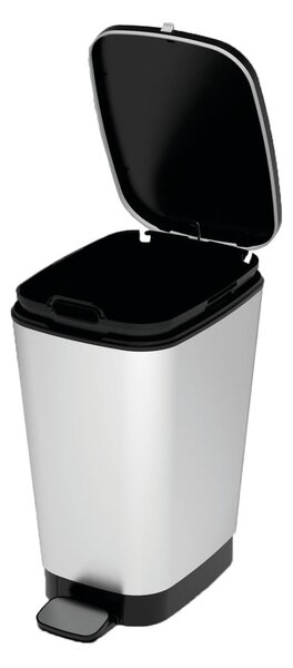 Cestino per la spazzatura argentato in plastica con pedale 25 l Chic Bin M – KIS