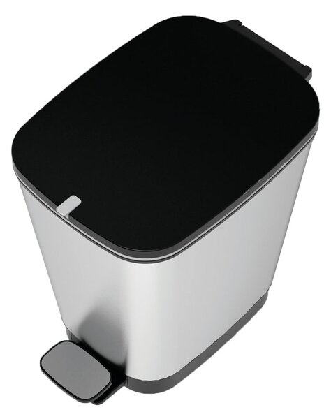 Cestino per la spazzatura argentato in plastica con pedale 25 l Chic Bin M – KIS