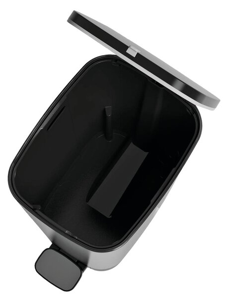 Cestino per la spazzatura argentato in plastica con pedale 25 l Chic Bin M – KIS