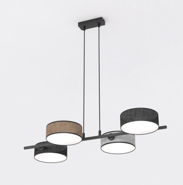 Lampadario a sospensione con cavo DRUMZ 4xE14/10W/230V nero/marrone/grigio
