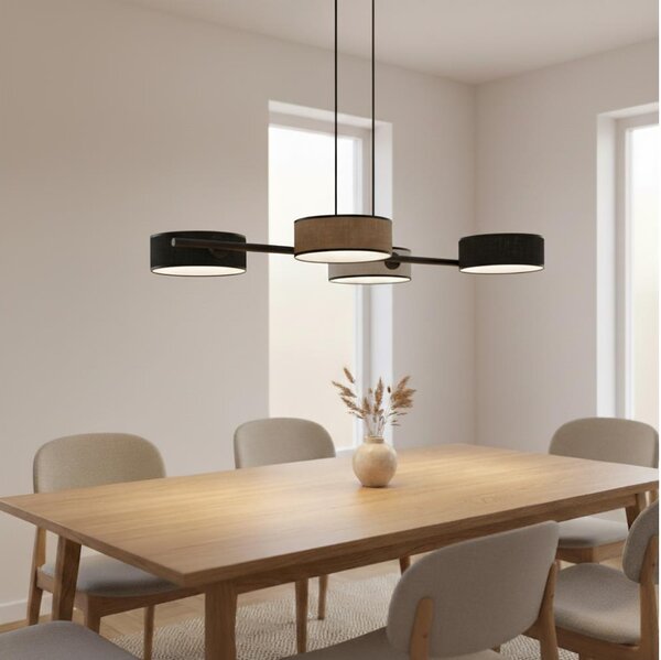 Lampadario a sospensione con cavo DRUMZ 4xE14/10W/230V nero/marrone/grigio