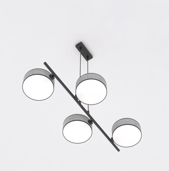 Lampadario a cavo DRUMZ 4xE14/10W/230V grigio