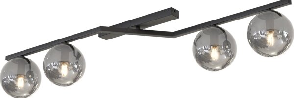 Plafoniera NATON 4xE14/10W/230V nero/fumé
