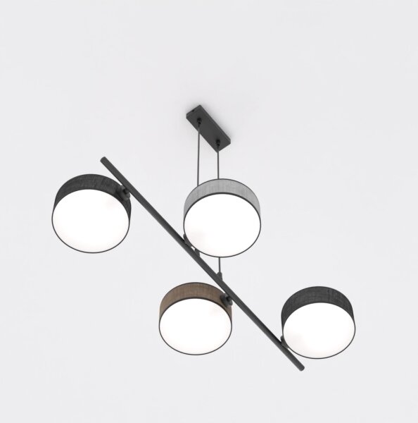 Lampadario a sospensione con cavo DRUMZ 4xE14/10W/230V nero/marrone/grigio