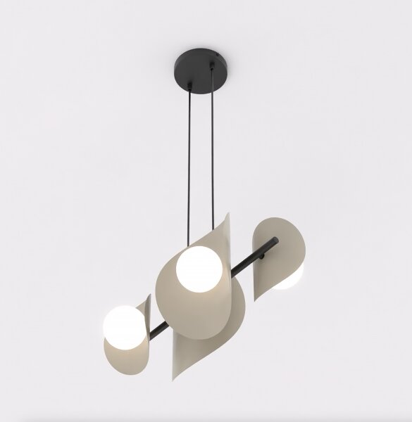Lampadario a sospensione con cavo ELEMENTI 4xG9/8W/230V beige