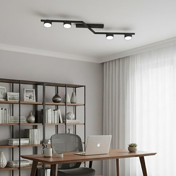 Plafoniera SKAN 4xGX53/12W/230V, nera