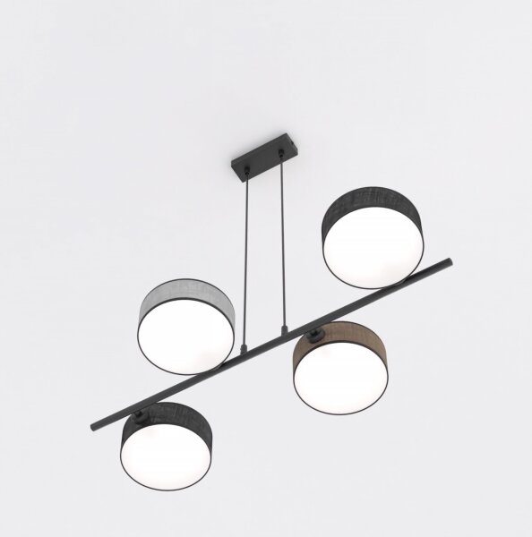 Lampadario a sospensione con cavo DRUMZ 4xE14/10W/230V nero/marrone/grigio