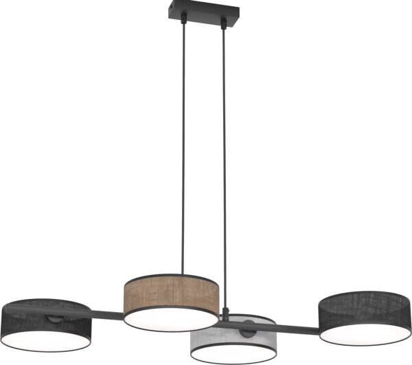 Lampadario a sospensione con cavo DRUMZ 4xE14/10W/230V nero/marrone/grigio