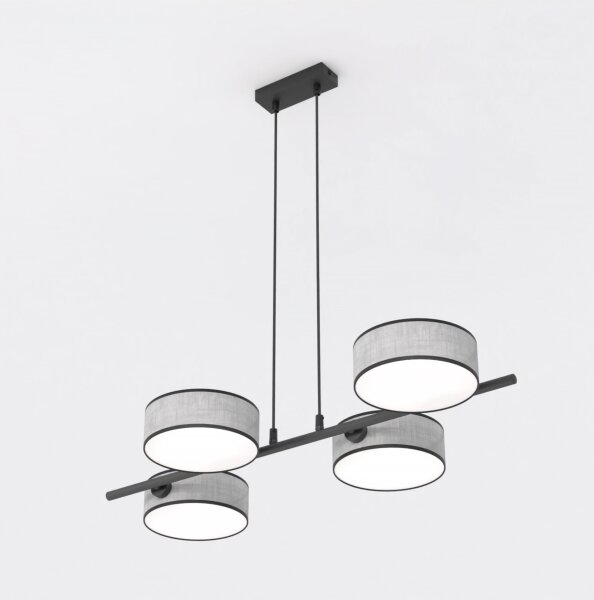Lampadario a cavo DRUMZ 4xE14/10W/230V grigio