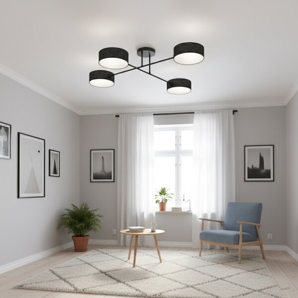 Plafoniera MAGA 4xE14/10W/230V nero